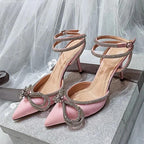 Summer Style PVC Transparent Pumps with String Beadbowknot for Women High Heels