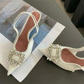 CRYSTAL Women Pumps Shoes with Thin Heels for Summer Fashion