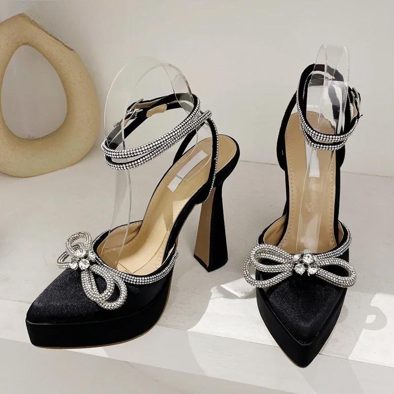 Bowknot Party Pumps with Pointed Toe and Platform for Women