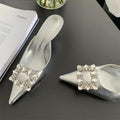 Crystal Buckle Slingback Pumps Slipper for Women