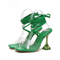 Transparent PVC Sandals Women Summer Wedding Crystal High Heels
