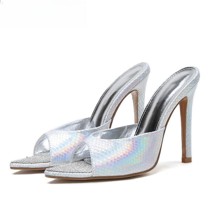 Sleek Serpentine Pointed Toe Mule with Thin Heels for Women