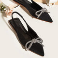 Autumn Crystal Butterfly-knot Green Women Pumps with Shallow Pointed Toe for Strippers