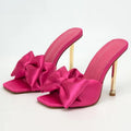 Silk Butterfly-knot High Heels Women Slippers Sandals