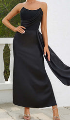 Sleeveless Bandage Midi Dress in Black