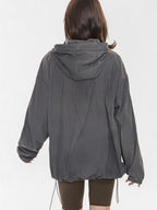 Outdoor Drawstring Hooded Breathable Sun-protective Jacket