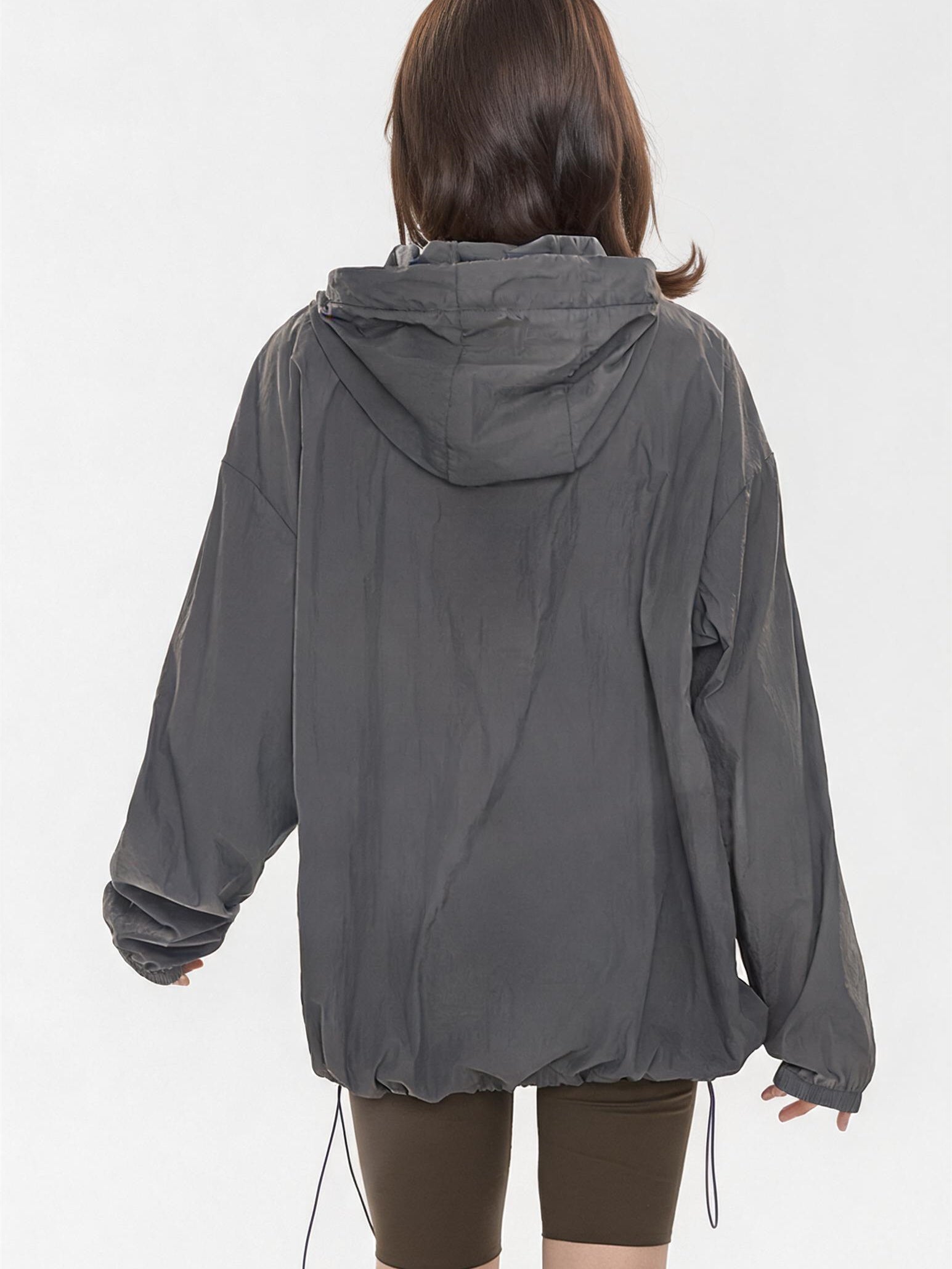Outdoor Drawstring Hooded Breathable Sun-protective Jacket