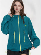 Outdoor Drawstring Hooded Breathable Sun-protective Jacket