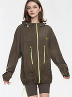 Outdoor Drawstring Hooded Breathable Sun-protective Jacket