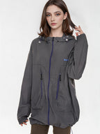 Outdoor Drawstring Hooded Breathable Sun-protective Jacket