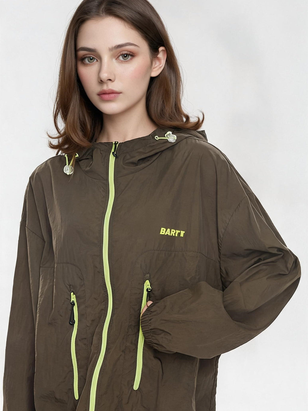 Outdoor Drawstring Hooded Breathable Sun-protective Jacket