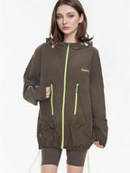 Outdoor Drawstring Hooded Breathable Sun-protective Jacket