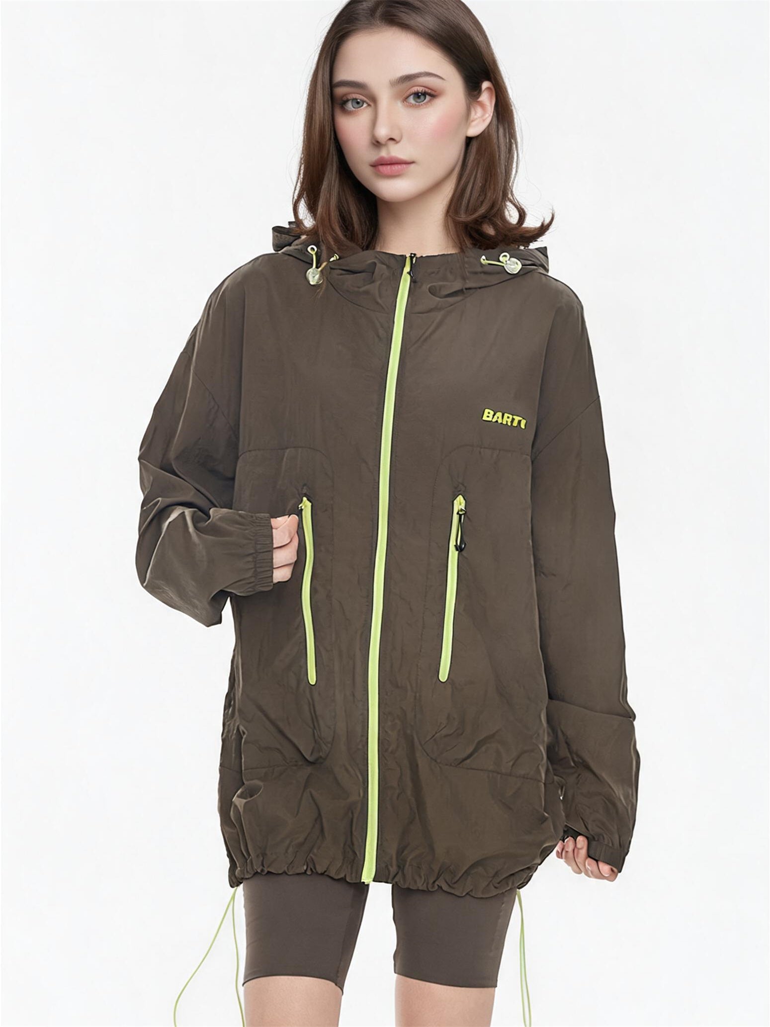 Outdoor Drawstring Hooded Breathable Sun-protective Jacket