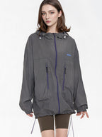 Outdoor Drawstring Hooded Breathable Sun-protective Jacket
