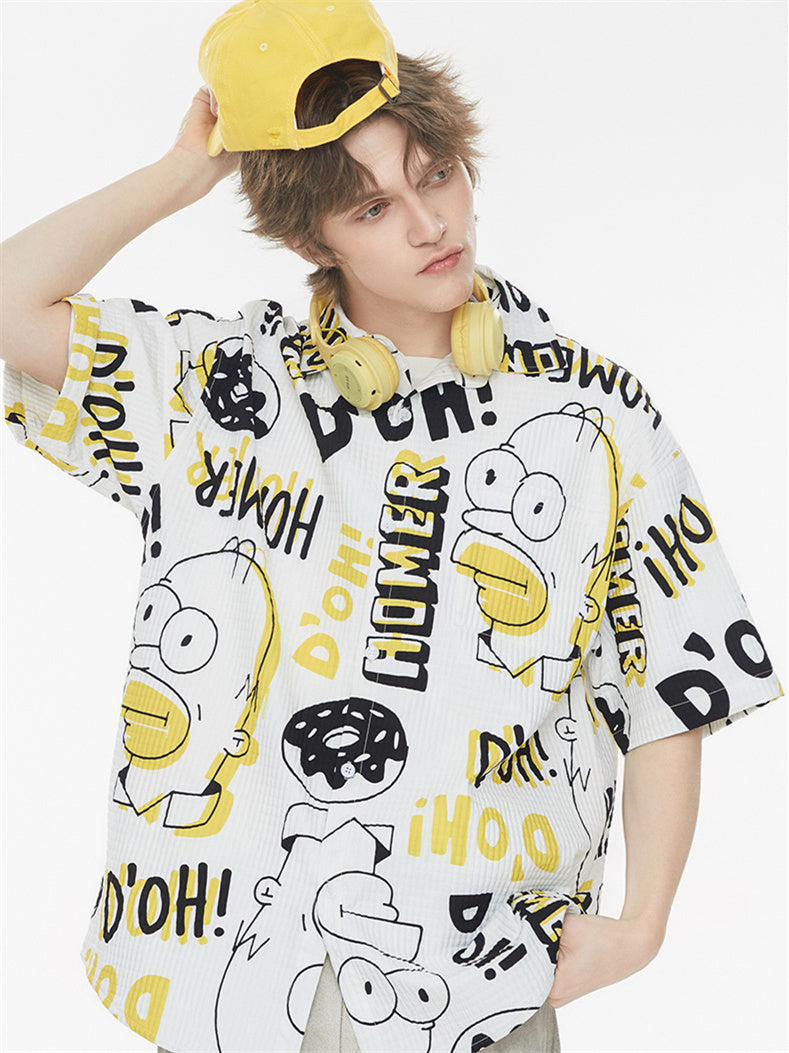 Bubble Texture Loose Collar Sun Protection Shirt