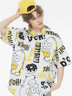 Bubble Texture Loose Collar Sun Protection Shirt