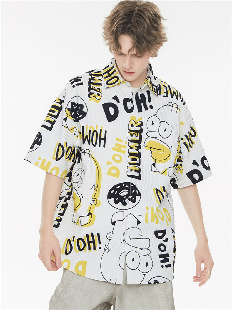 Bubble Texture Loose Collar Sun Protection Shirt