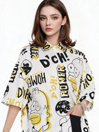 Bubble Texture Loose Collar Sun Protection Shirt