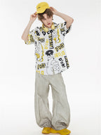 Bubble Texture Loose Collar Sun Protection Shirt
