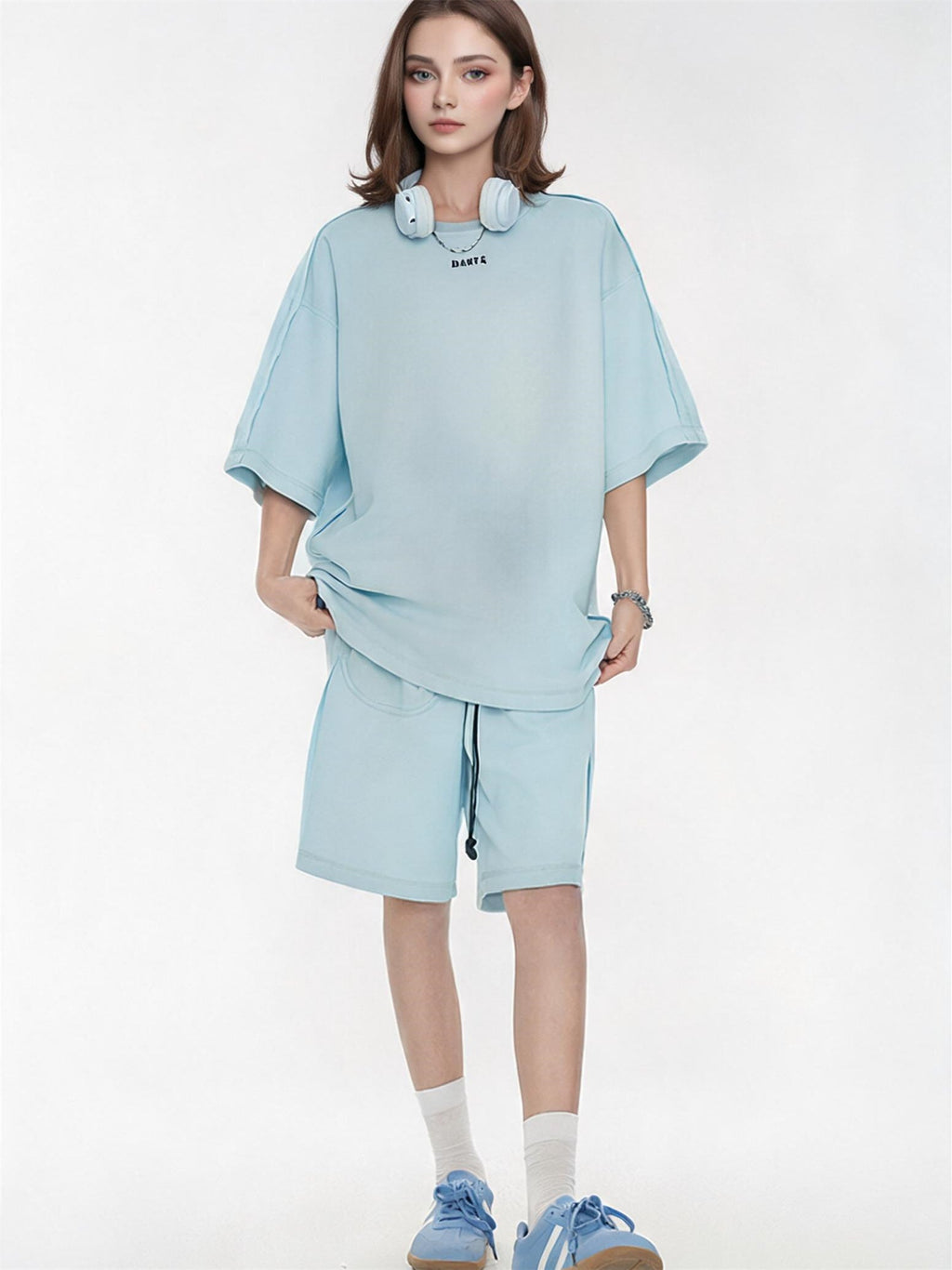 Solid Color, Relaxed Style, Two-piece Set For Home And Outings