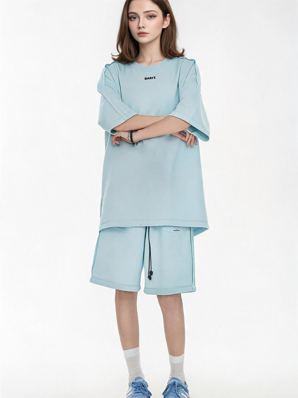 Solid Color, Relaxed Style, Two-piece Set For Home And Outings