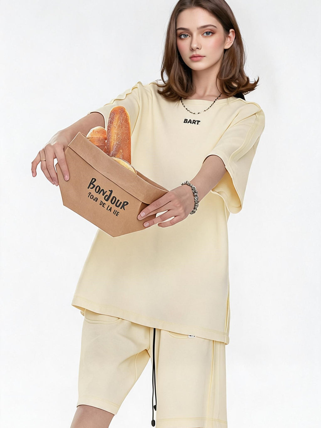 Solid Color, Relaxed Style, Two-piece Set For Home And Outings