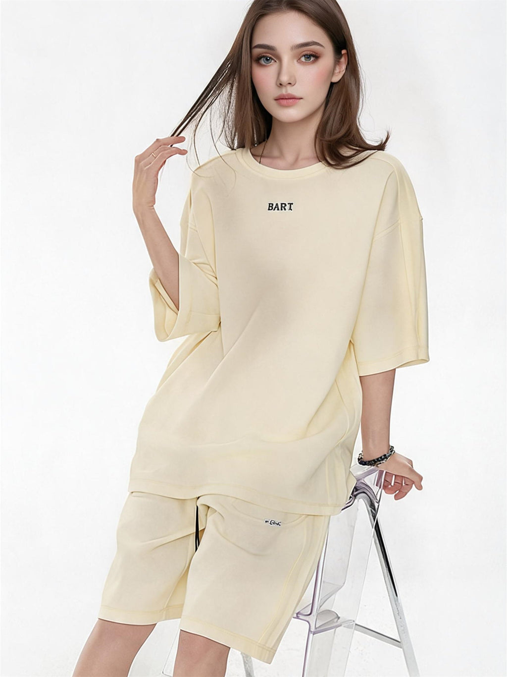 Solid Color, Relaxed Style, Two-piece Set For Home And Outings