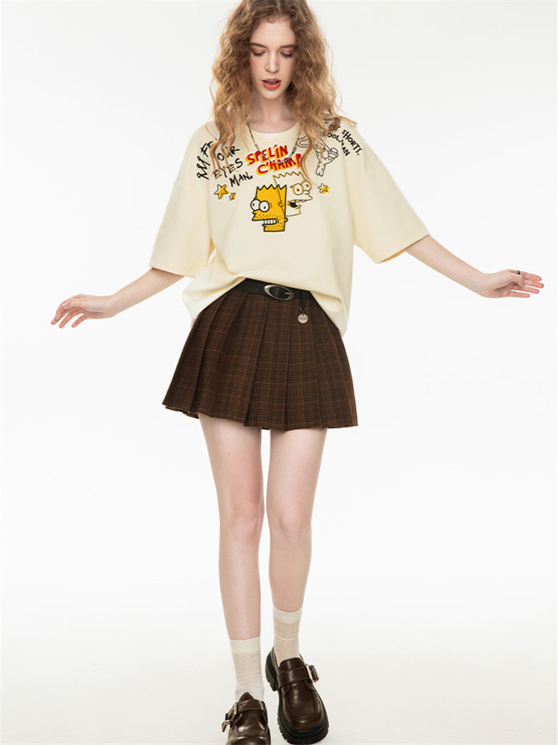 American Retro Relaxed Oversized Top With Dropped Shoulders