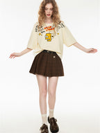 American Retro Relaxed Oversized Top With Dropped Shoulders