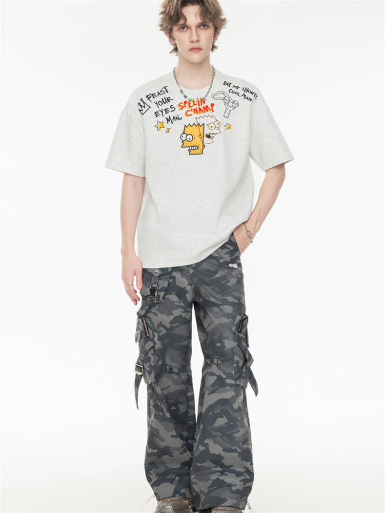 American Retro Relaxed Oversized Top With Dropped Shoulders