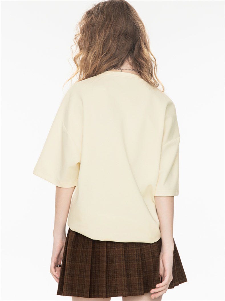 American Retro Relaxed Oversized Top With Dropped Shoulders