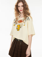American Retro Relaxed Oversized Top With Dropped Shoulders