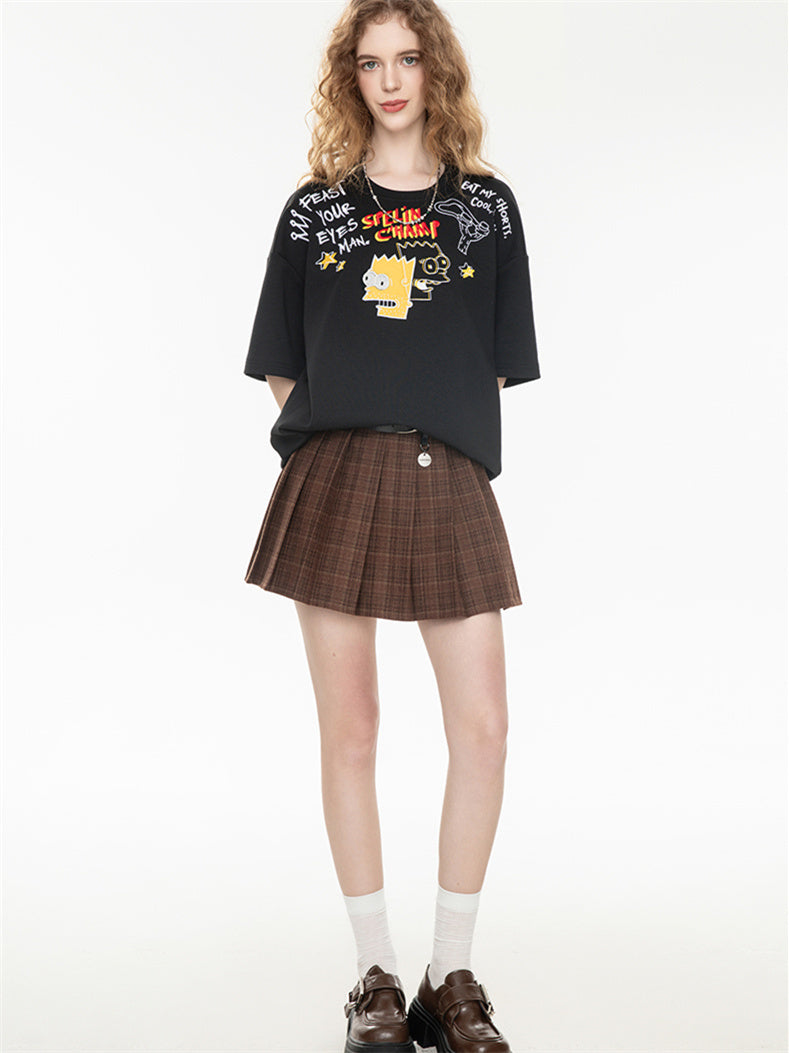 American Retro Relaxed Oversized Top With Dropped Shoulders