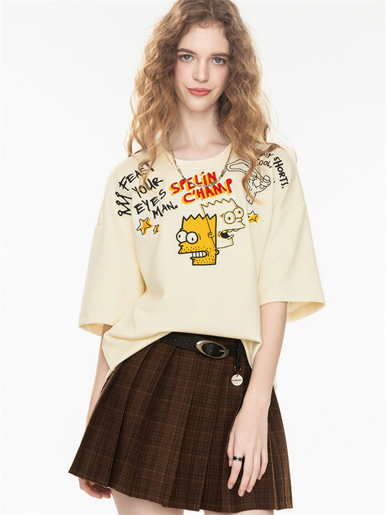 American Retro Relaxed Oversized Top With Dropped Shoulders