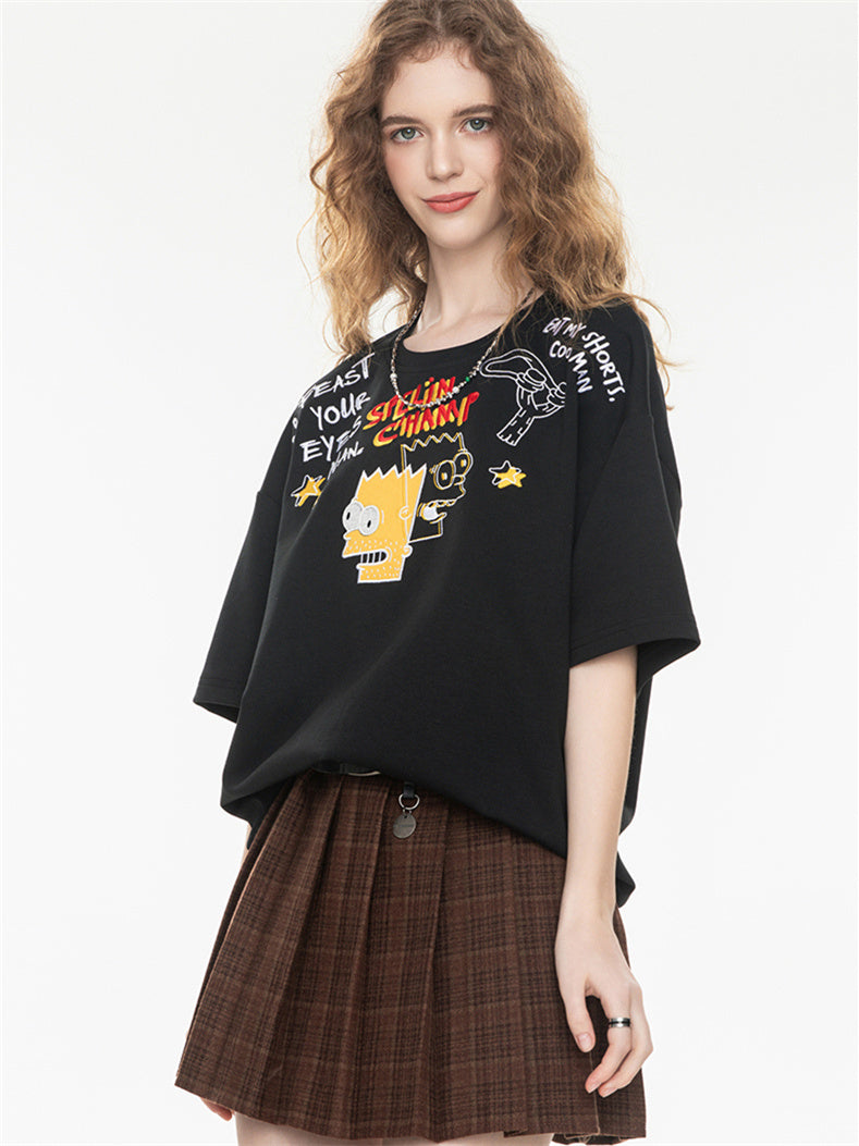 American Retro Relaxed Oversized Top With Dropped Shoulders