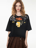 American Retro Relaxed Oversized Top With Dropped Shoulders
