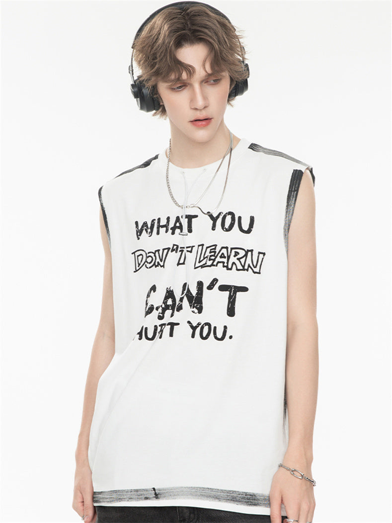 Street Graffiti Loose-fitting Sleeveless Sports Top