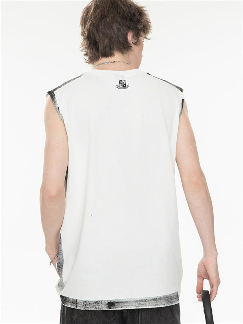 Street Graffiti Loose-fitting Sleeveless Sports Top