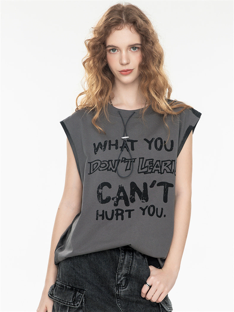Street Graffiti Loose-fitting Sleeveless Sports Top