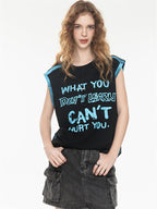 Street Graffiti Loose-fitting Sleeveless Sports Top