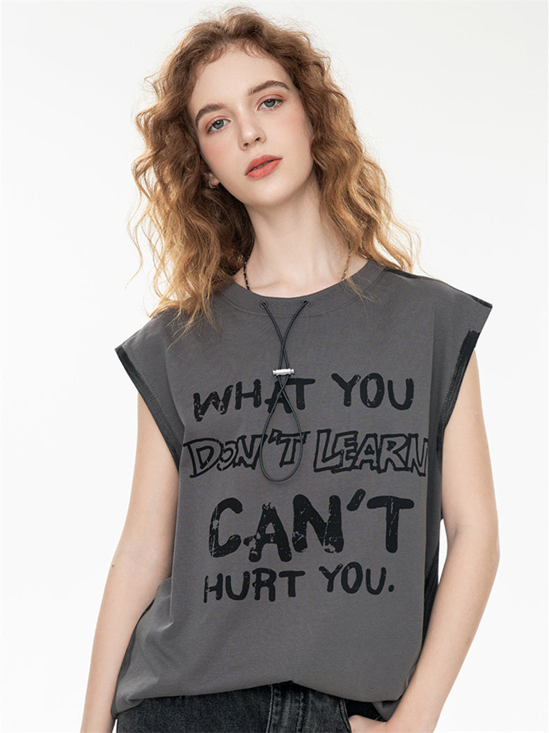 Street Graffiti Loose-fitting Sleeveless Sports Top