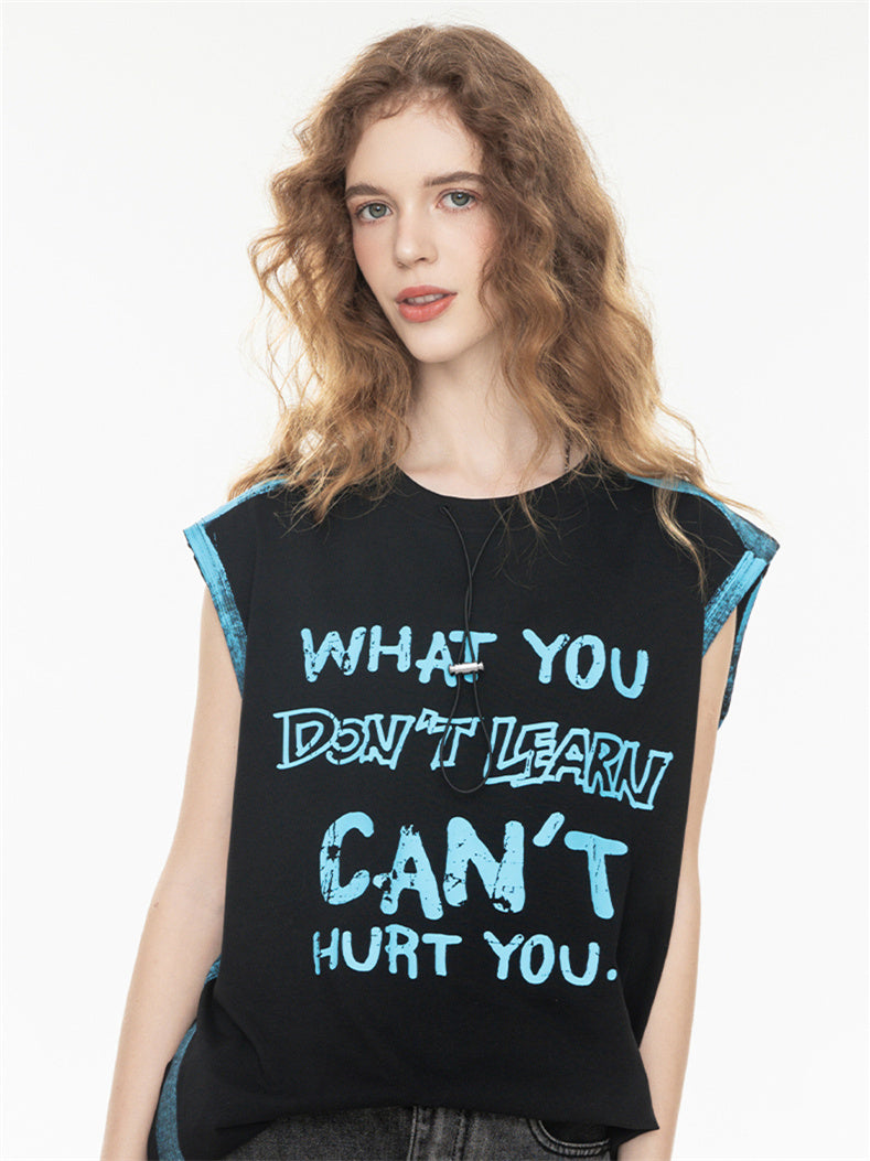 Street Graffiti Loose-fitting Sleeveless Sports Top