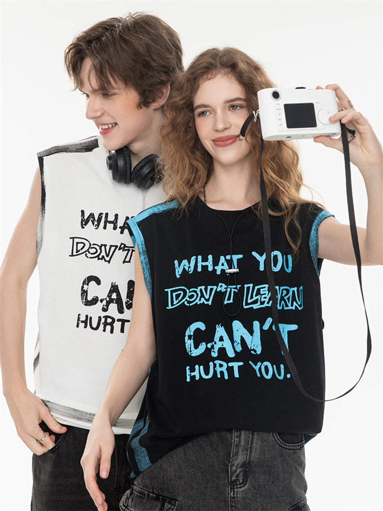 Street Graffiti Loose-fitting Sleeveless Sports Top