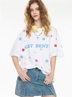 All-over Floral Print Loose-fitting Short-sleeved T-shirt For Couples