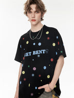 All-over Floral Print Loose-fitting Short-sleeved T-shirt For Couples