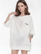 Raglan Sleeve Small Letter Loose Three-quarter Sleeve T-shirt