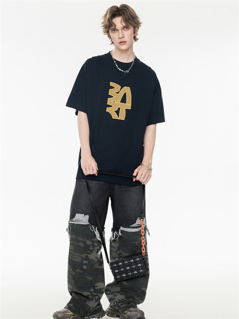 High Street Loose-fitting T-shirt With Large Symbol Print