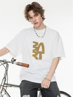 High Street Loose-fitting T-shirt With Large Symbol Print