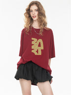 High Street Loose-fitting T-shirt With Large Symbol Print