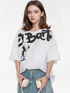 American Street Style Cartoon Graffiti Oversized T-shirt